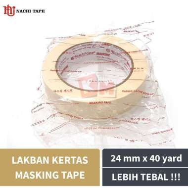 Lakban Isolasi Kertas Nachi Masking Tape 24 mm / 1 Inch x 40 Yard / 24mm / 1x40 Yellow