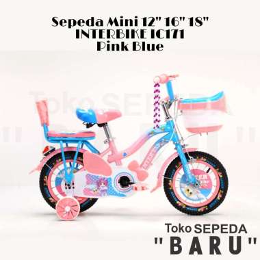 TB - Sepeda Mini Anak INTERBIKE IC171 Ukuran 12 16 18 Inch 16 Inch Pink Blue