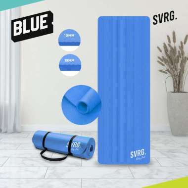 Matras Olahraga - SVRG. Play Mat 10mm & 15mm - NBR Pilates Yoga Mat Blue 10mm