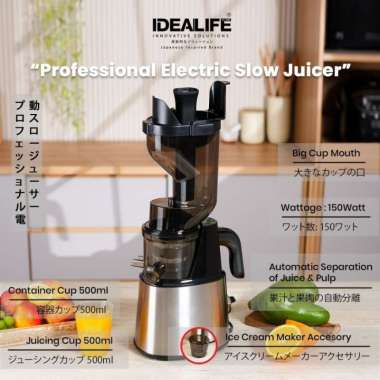 IDEALIFE Professional Electric Slow Juicer IL-201SJB IDEALIFE