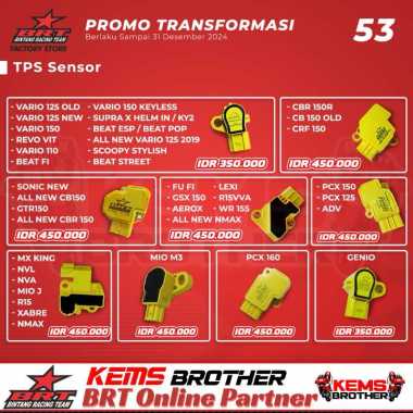 TPS Sensor BRT ORIGINAL Presisi untuk Honda Vario 125/150, Beat FI/POP/Street, Scoopy, NMAX, Aerox, 