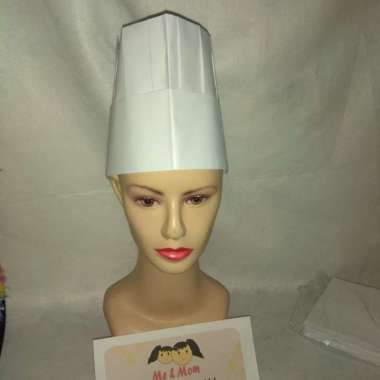 Topi Koki Kertas (15cm) chef hat 10pcs 20 cm oval