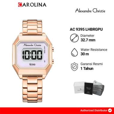 Jam Tangan Wanita Alexandre Christie AC 9395 LHBRGPU Digital Dial Rose Gold Stainless Steel Strap