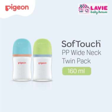 Pigeon Twinpack Botol BPP Wide Neck W/Softouch Nipple, Ukuran 160ml