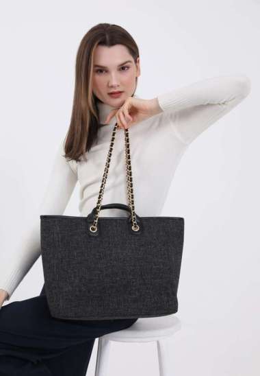 Berrybenka - Tas Bahu Wanita Sophie Rucci Canvas Shoulder Bag Black
