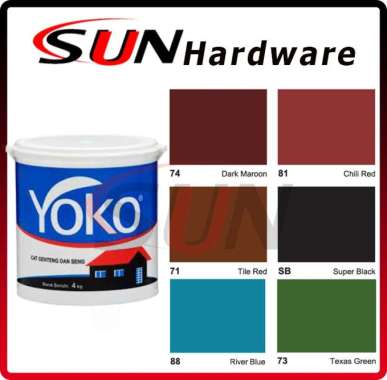 Cat Genteng Yoko 4 Kg Pasir Spandek Seng Beton Yoko Merah Hijau Biru Hitam Terakota Maroon 71
