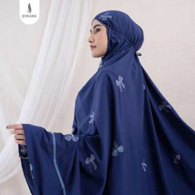 JENNABIA Mukena Coquette 2in1 Dewasa Bordir Pita Ribbon Navy