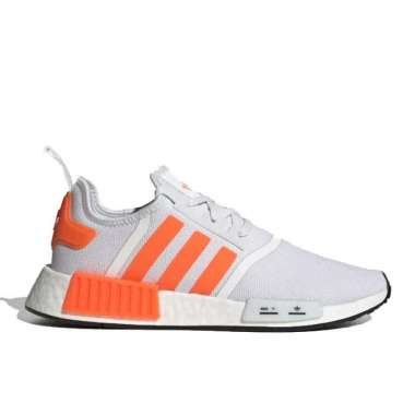 SEPATU PRIA ADIDAS NMD R1 WHITE ORANGE (HQ4463) ORIGINAL 43 1/3