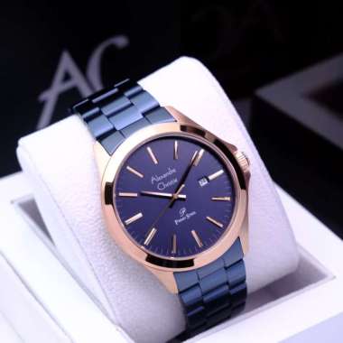 Jam Tangan Alexandre Christie AC1026 Primo Stainless Steel Wanita Blue Rosegold