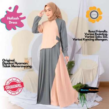 ENDOMODA Dress Wanita Gamis Dewasa Muslimah En.Hafizah S Pistachio