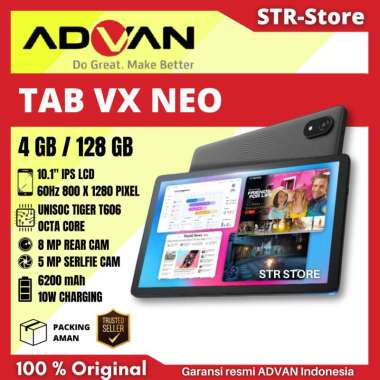 ADVAN TAB VX NEO 4/128 GB GARANSI RESMI ADVAN TAB VX NEO LAYAR 10,1" TAB MURAH ADVAN VX NEO + CASE