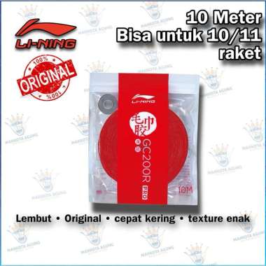 GRIP HANDUK / KAIN Raket Badminton bulutangkis / tennis ORIGINAL LINING 10 meter Gulungan merah biru