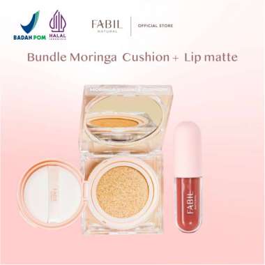[2 pcs] Fabil Bundle Cushion + Lip Matte - Paket Makeup Cushion Satin Finish SPF 50 PA+++ dan Lip Ma