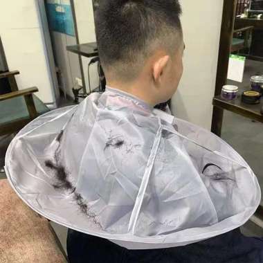 Apron Cukur Pangkas Rambut Barbershop Salon Kain Kep Cape Penampung Jubah Model Payung 60 cm