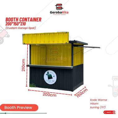 Booth Container 200x150x210 Custom Kanopi Lipat