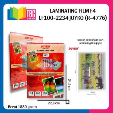 1 PACK (100 LEMBAR) LAMINATING FILM F4 LF100-2234 JOYKO / PLASTIK LAMINATING JOYKO / LAMINATING FILM