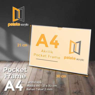ACRYLIC POCKET FRAME / AKRILIK THICKER / AKRILIK POCKET A4 2MM Landscape