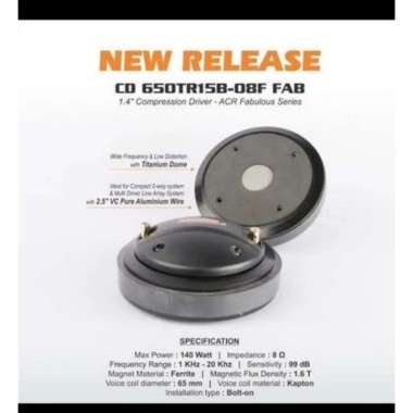 Driver Tweeter ACR Fabulous CD 650TR15B-08F baut