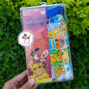 The Lion King 5pc Briefs Set For Boys Size 8T