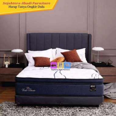 central springbed gold titania Grand Pillow Top Natural LATEX spring system matras dan full set - GO