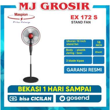 PROMO KIPAS ANGIN STAND FAN MASPION EX 172S STAND KIPAS ANGIN BERDIRI packing bubble