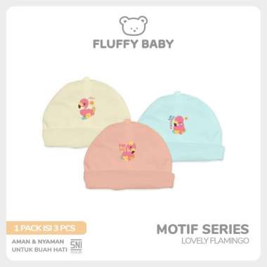 FLUFFY Topi Bulat Bayi Flamingo (Isi 3Pcs) TPE FSB NEWBORN WARNA
