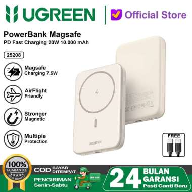 UGREEN PowerBank Magsafe Wireless Fast Charging 20w 10000mAh 15086 10.000Mah Beige