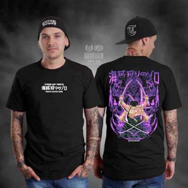 Kaos Anime Roronoa Zoro ASHURA Mode One piece Hitam sablon M