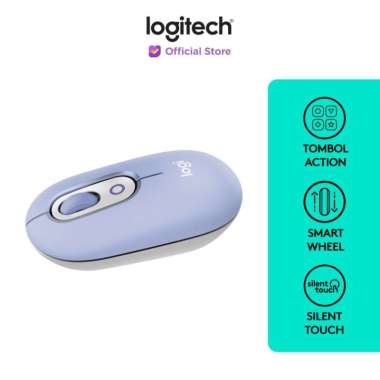 Logitech POP ICON Mouse Wireless Bluetooth Silent Click Easy-Switch Antar Maksimum 3 Perangkat LILAC