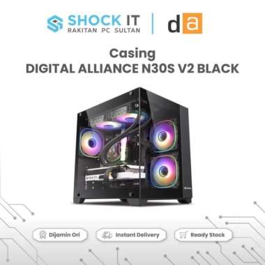 Casing Digital Alliance N30S V2 Black - Miro ATX Tempered Glass - Black