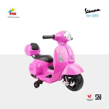 Mainan Anak Motor Aki Vespa Official Licensed M399 - PMB Toys Pink