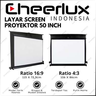 Layar Proyektor Lipat 50 Inch | Table Screen Projector 50" Portable 50 inch 16:9