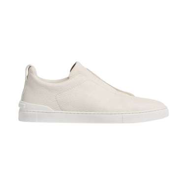 Zegna Triple Stitch Deerskin Sneakers Off White 9 White