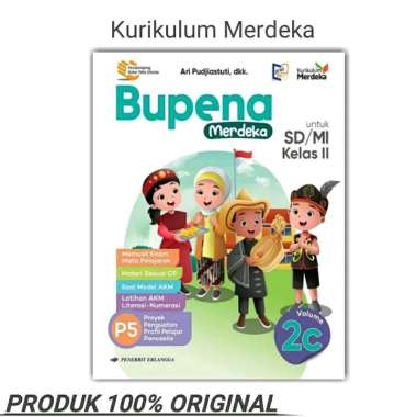 Bupena Merdeka 2C Kelas 2 SD Kurikulum Merdeka Erlangga Original