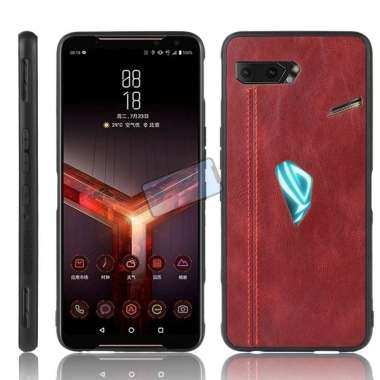 Case Asus ROG Phone 2 Soft Case Luxury Premium Leather anti-shock Case Rog Phone ll Merah