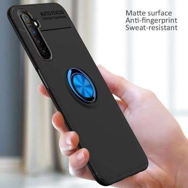 Case Realme Narzo l Realme 6 Magnetic Ring Soft Case Original Auto Focus Case Narzo Narzo Hitam
