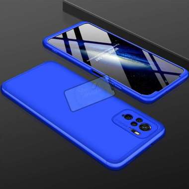 Case Xiaomi Poco F3 Original GKK 360 Hard PC Back Case Cover Shell Poco F3 Case Biru