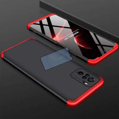 Case Xiaomi Poco F3 Original GKK 360 Hard PC Back Case Cover Shell Poco F3 Case Hitam Merah