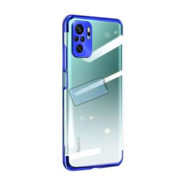 Xiaomi Poco F3 Case Luxury Clear Transparent Plating Case Poco F3 Biru