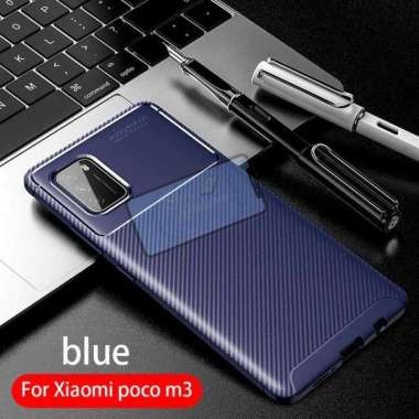 Case Xiaomi Poco M3 Original Shockproof Case Poco M3 Soft Case Poco M3 Biru