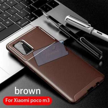 Case Xiaomi Poco M3 Original Shockproof Case Poco M3 Soft Case Poco M3 Cokelat