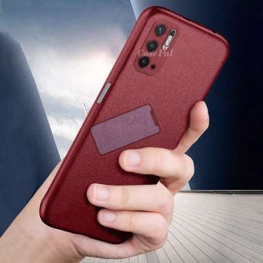 Premium Case Slim Matte Sandstone Case Redmi Note 10 5G Soft Case Merah