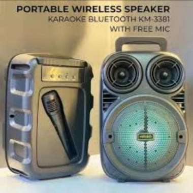 SPEAKER PORTABLE KIMISO MKC-338 BLUETOOH (6.5 INCH) BONUS 1 BUAH MICROPHONE KABEL BAWAAN