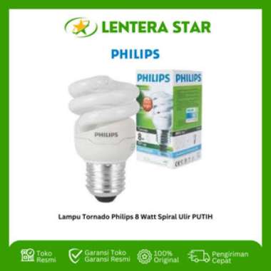 Lampu Tornado Philips 8 Watt Spiral Ulir PUTIH