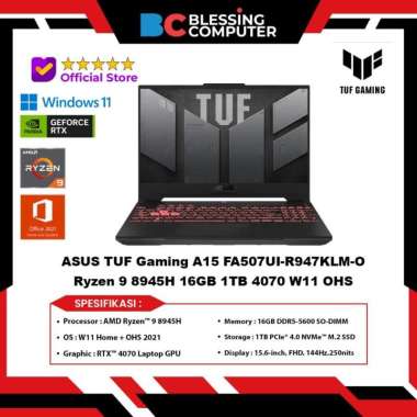 ASUS TUF Gaming A15 FA507UI R947KLM O Ryzen 9 8945H 16GB 1TB 4070 W11