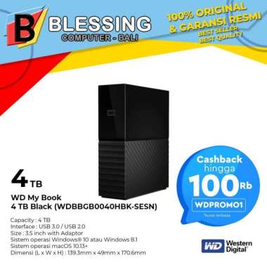Hardisk External 4TB 3.5inch WD MyBook Essential (WDBBGB0040HBK-SESN)