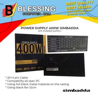 Power Supply 400W SIMBADDA / PSU 400W SIMBADDA