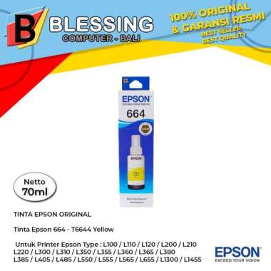 TINTA EPSON 664 YELLOW / Tinta Epson T6644 Yellow L100 L220 L360 L1300