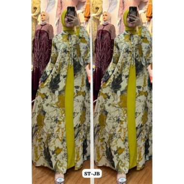 GAMIS MOTIF CERUTY + SET HIJAB GAMIS CANTIK MOTIF WARNA CAKEP GAMIS TERBARU Ld120(jumbo) K