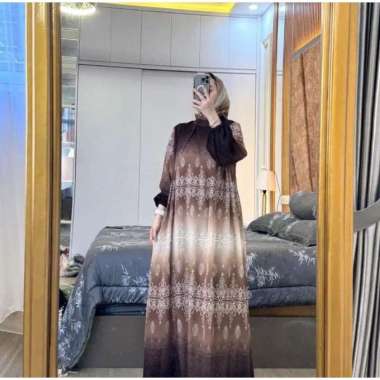 GAMIS MOTIF CERUTY + SET HIJAB GAMIS CANTIK MOTIF WARNA CAKEP GAMIS TERBARU Ld120(jumbo) V